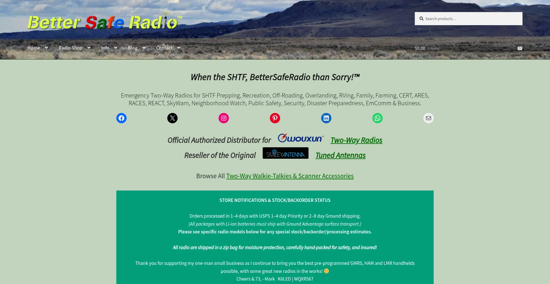 Website screenshot of Bettersaferadio.com