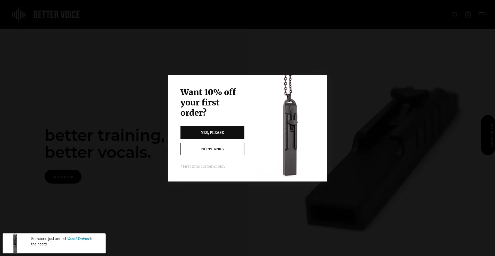 Website screenshot of Bettervoice.store