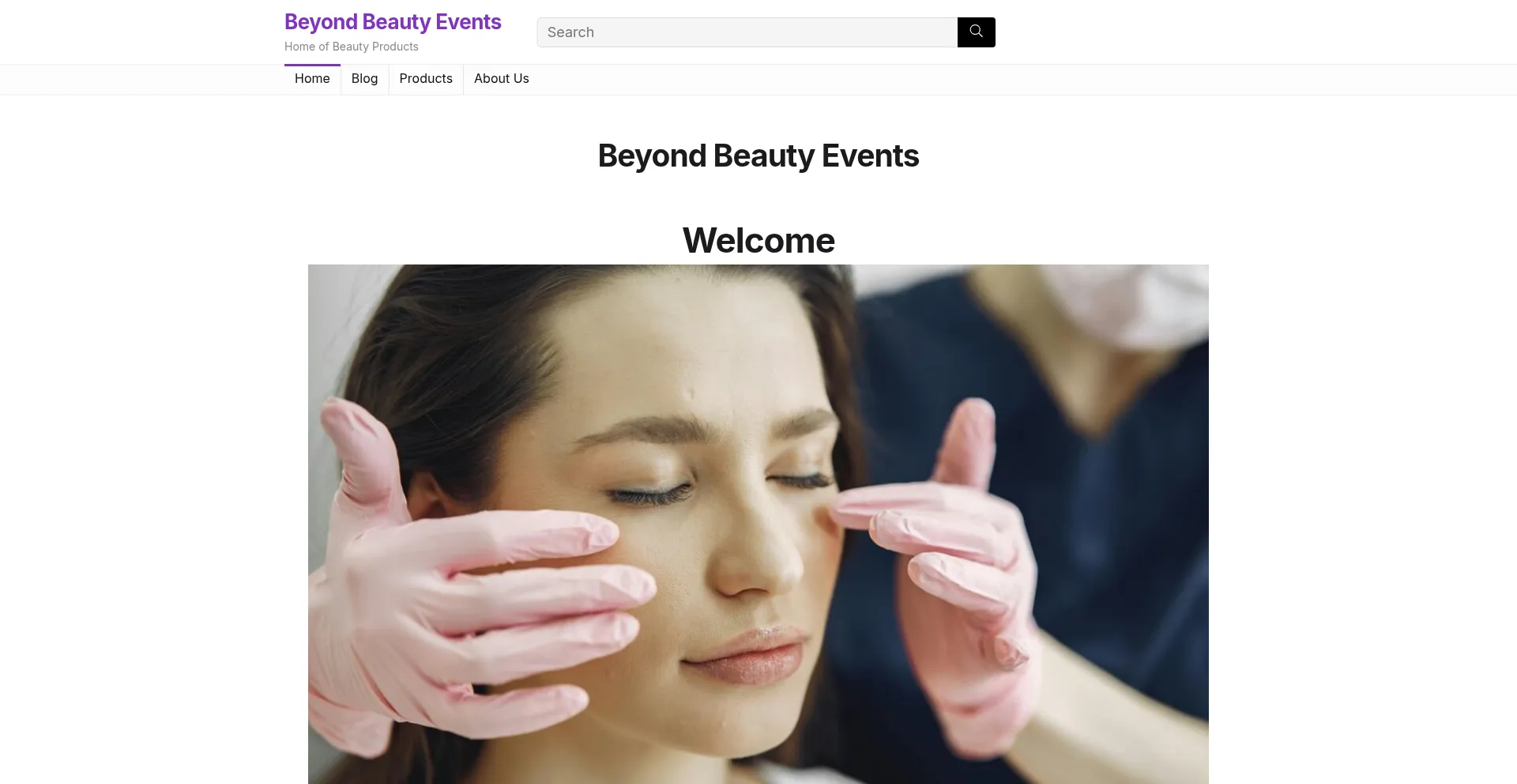 Website screenshot of Beyondbeautyevents.com