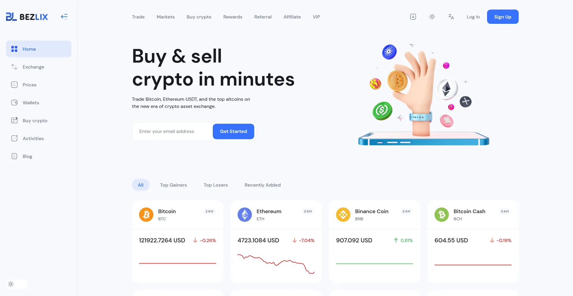 Website screenshot of Bezlix.com