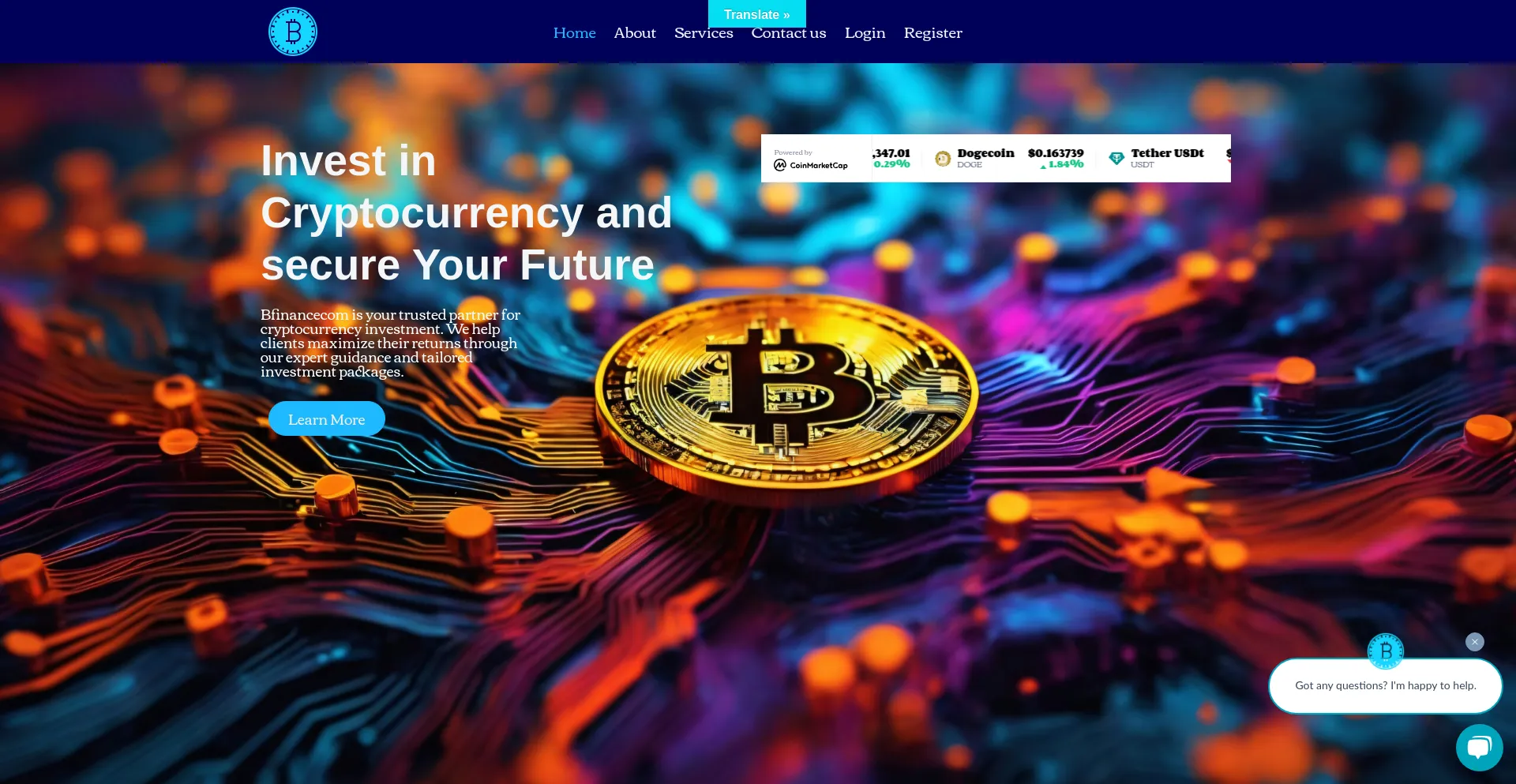 Website screenshot of Bfinancecom.com