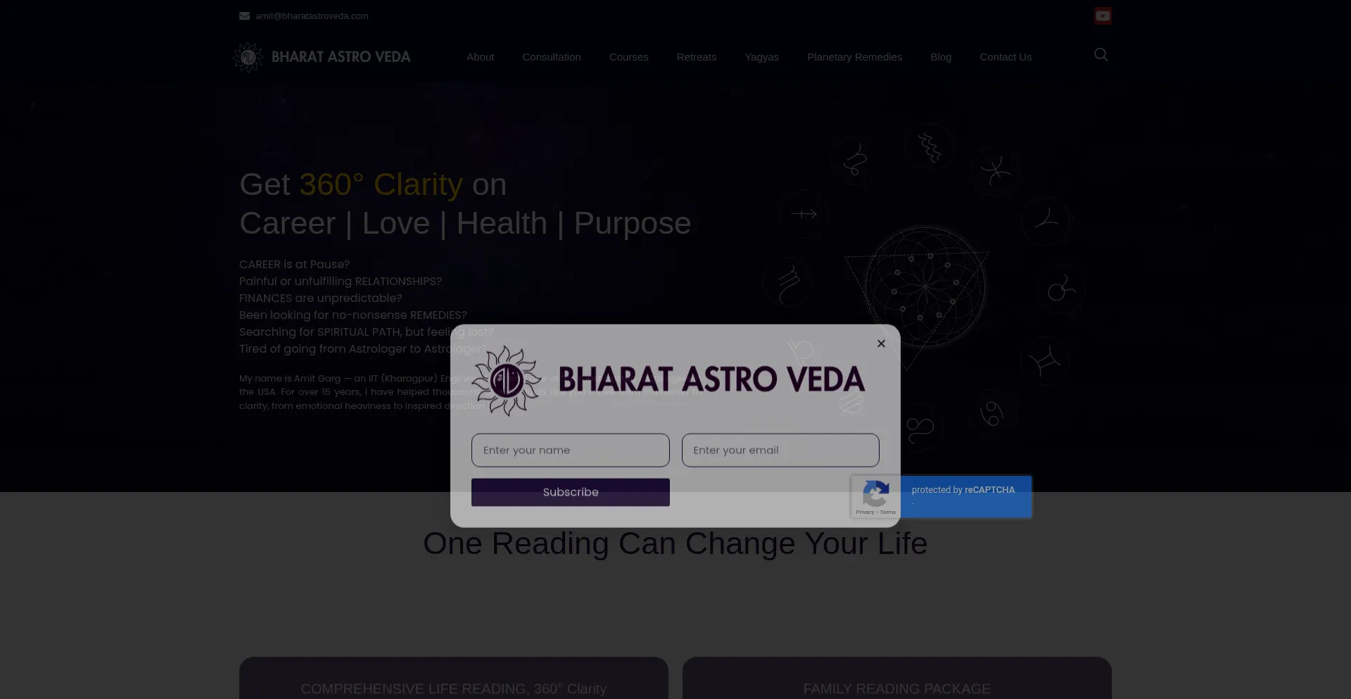 Website screenshot of Bharatastroveda.com