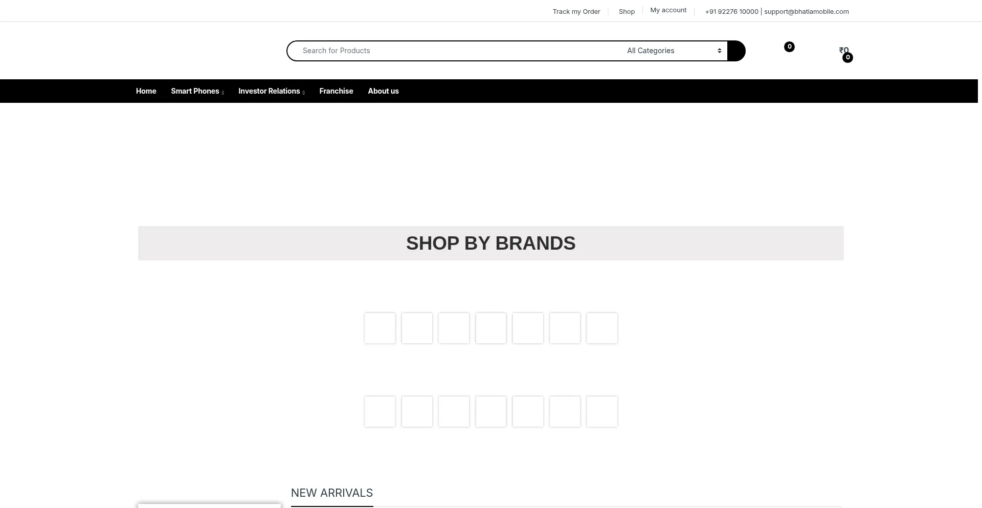 Website screenshot of Bhatiamobile.com