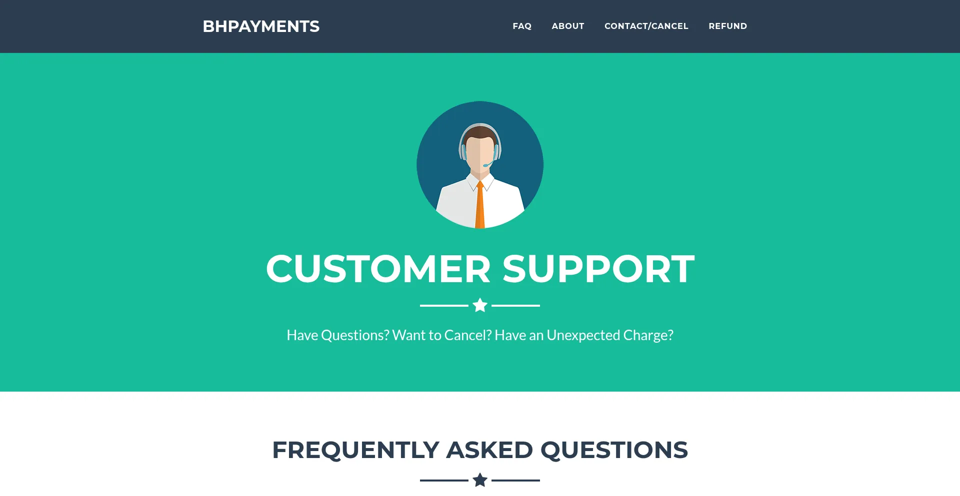 Website screenshot of Bhpayments.com