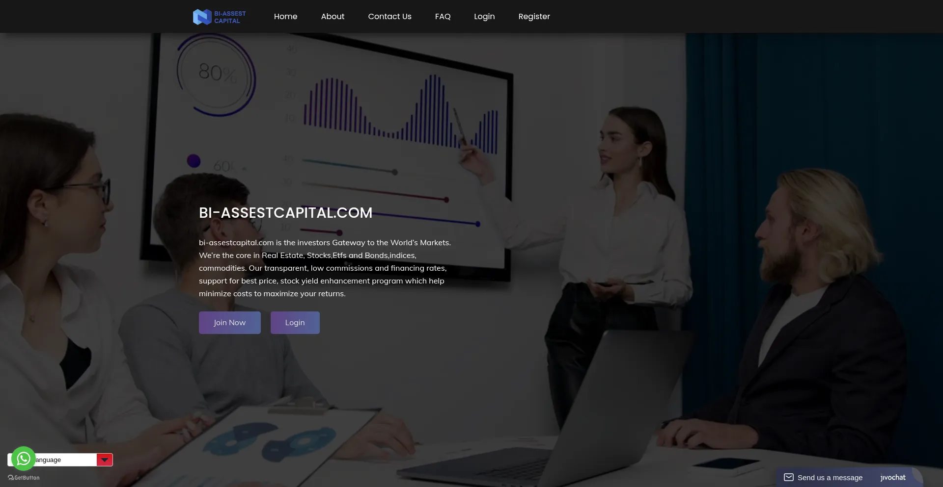 Website screenshot of Bi-assestcapital.com