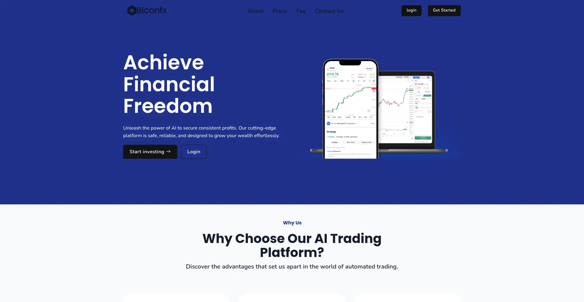 Website screenshot of Biconfx.com