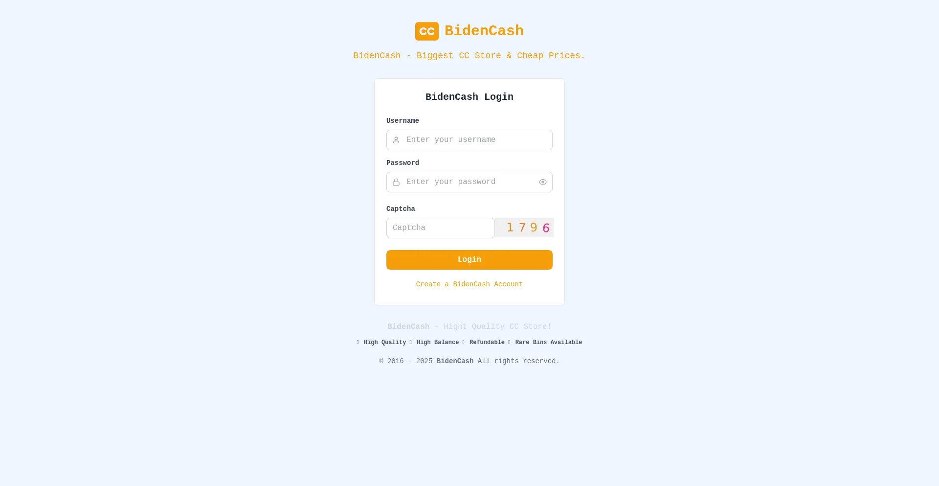 Bidenscash.one Screenshot