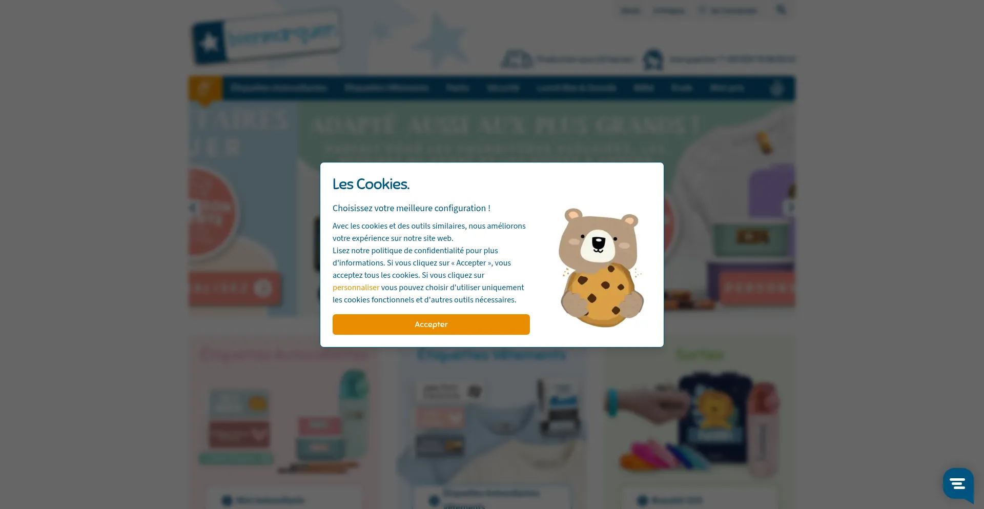 Website screenshot of Bienmarquer.fr