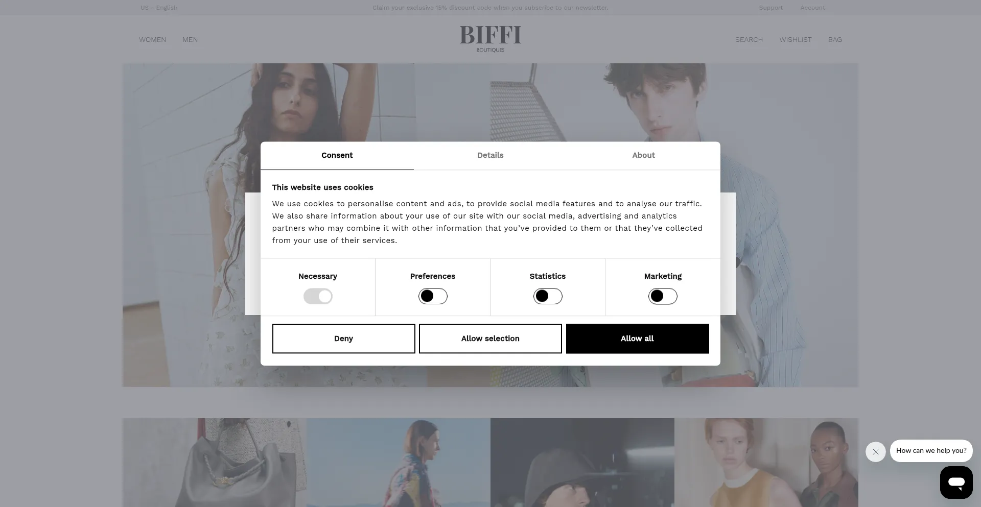 Website screenshot of Biffi.com