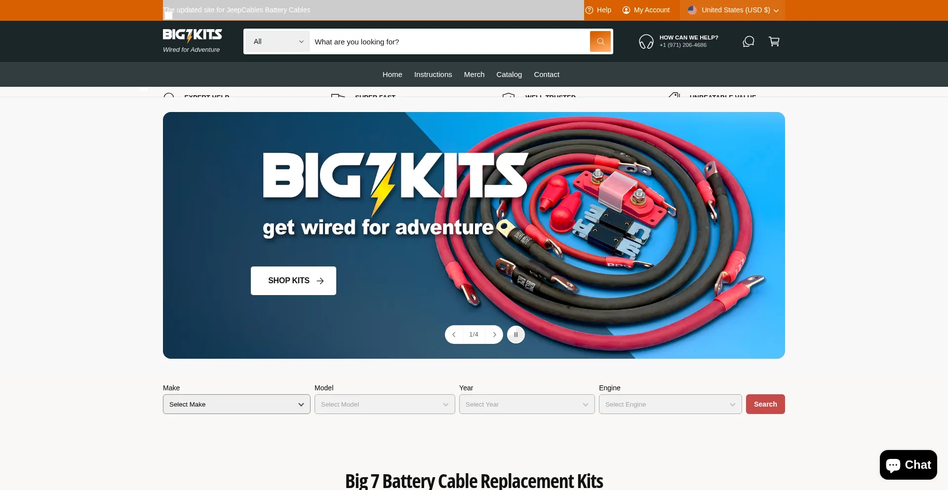 Website screenshot of Big7kits.com