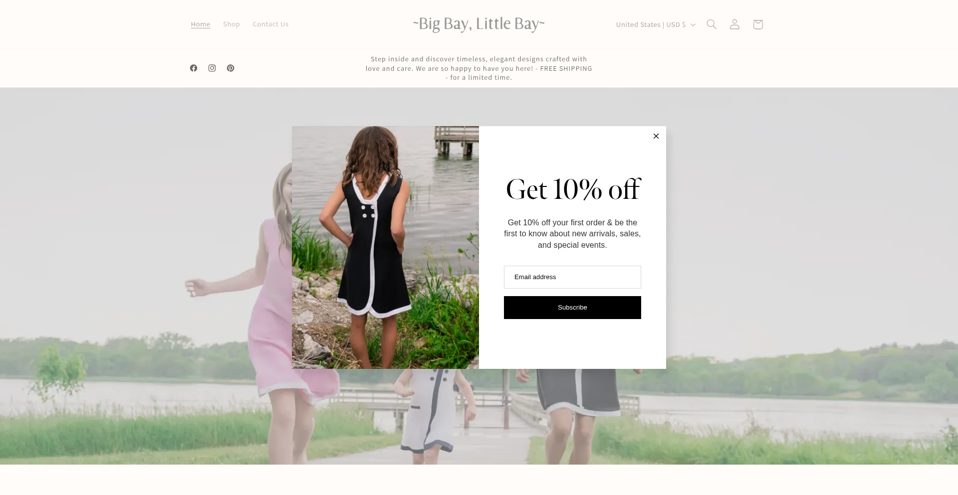 Website screenshot of Bigbaylittlebayclothing.com