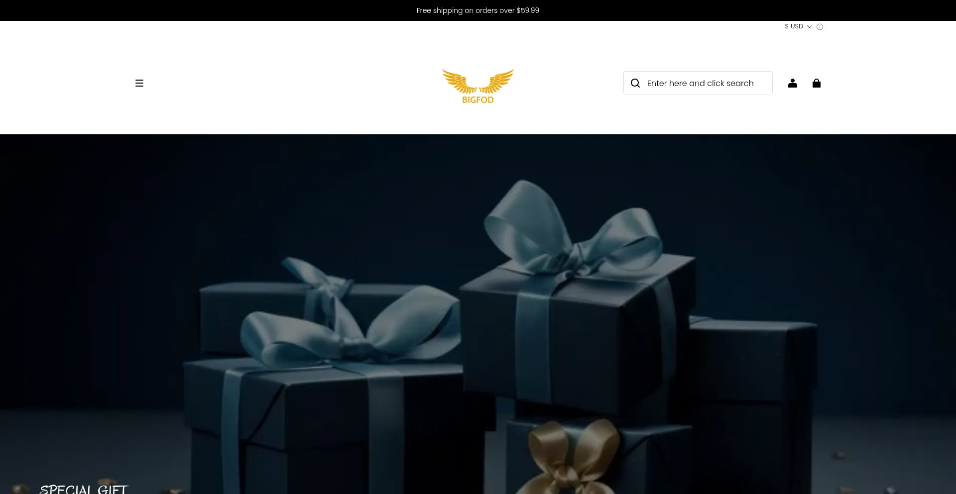 Website screenshot of Bigfod.com