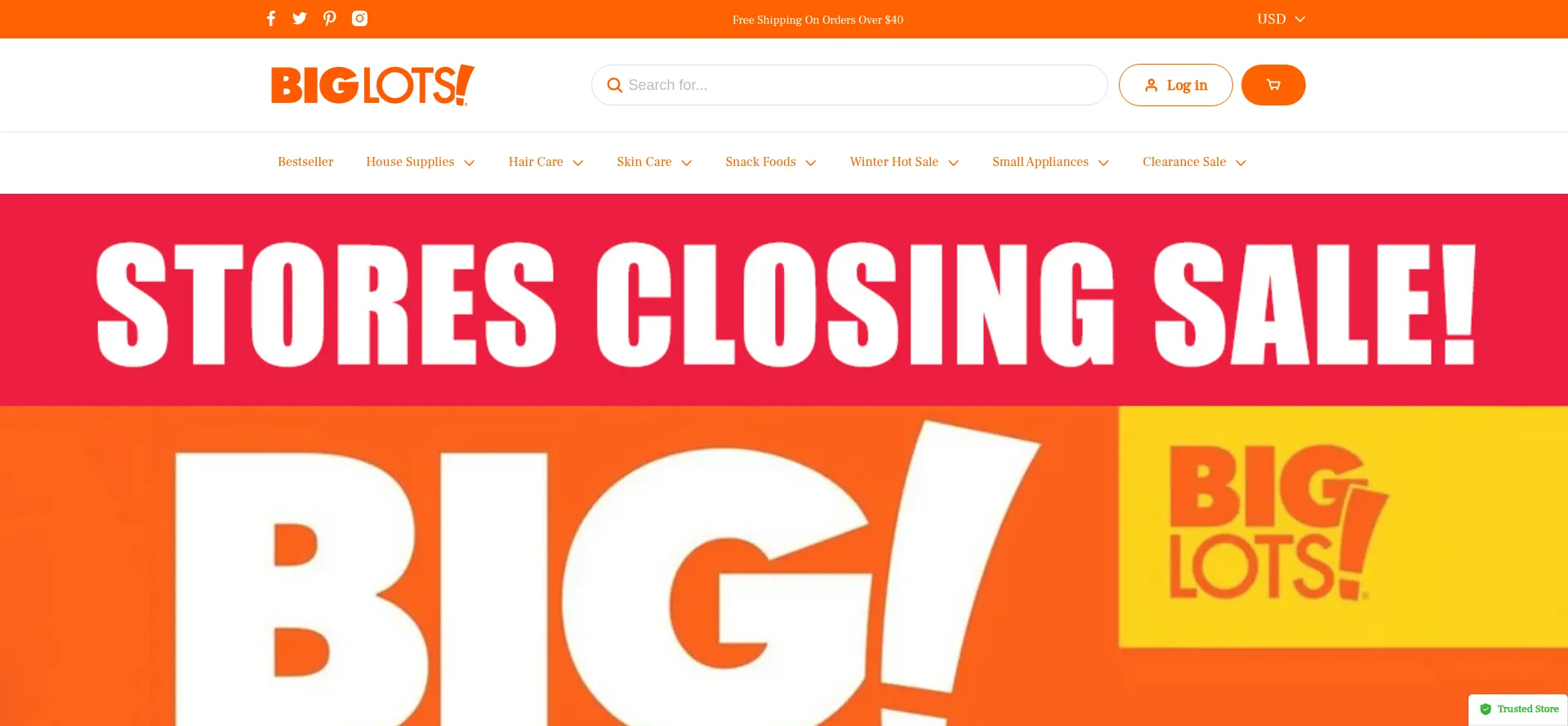 Website screenshot of Biglotsclosed.top