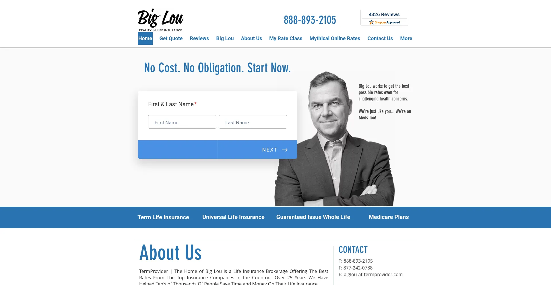 Website screenshot of Biglou.com
