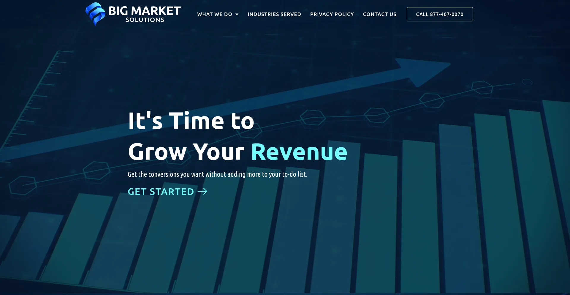 Website screenshot of Bigmarketsolutions.com