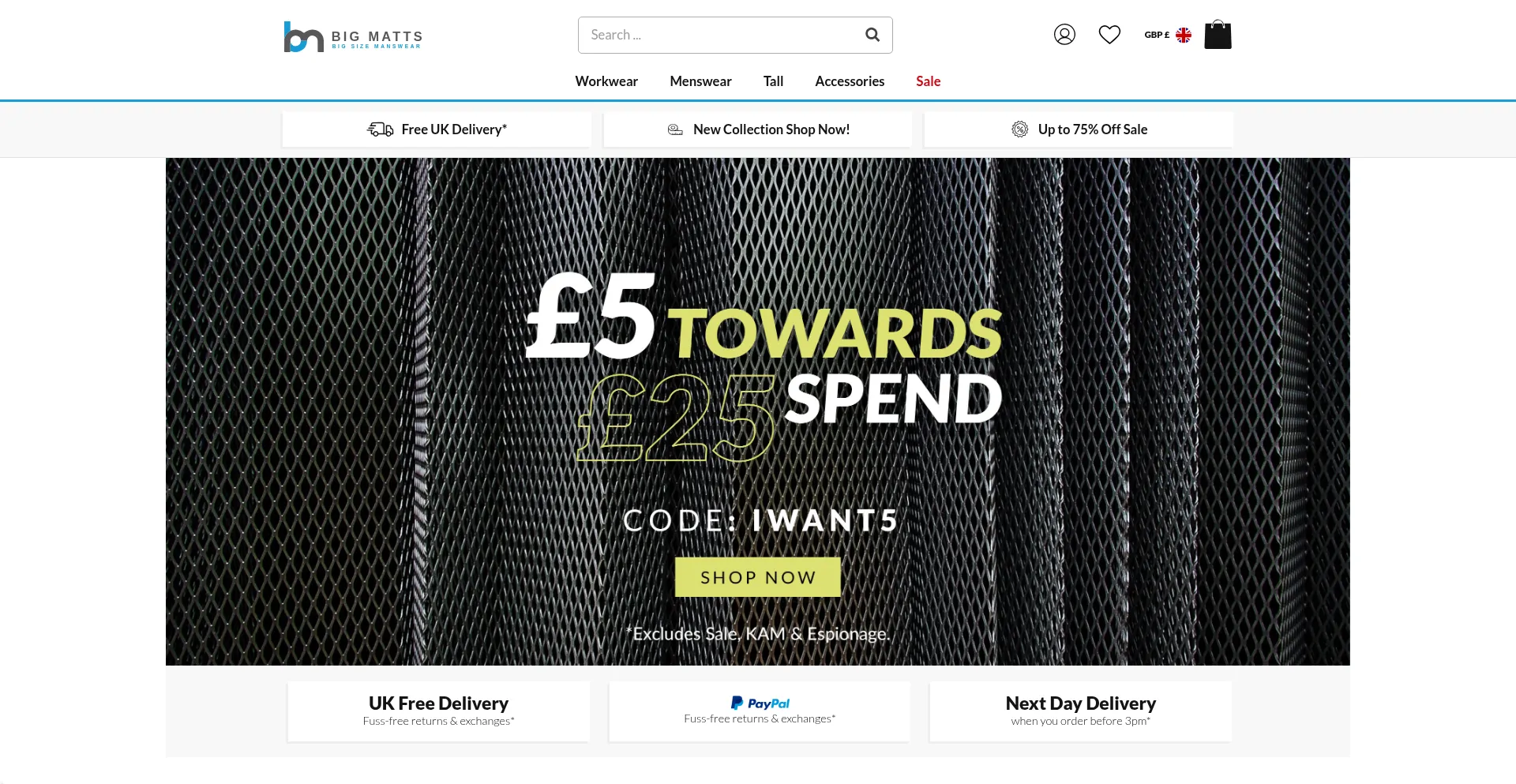 Website screenshot of Bigmatts.co.uk