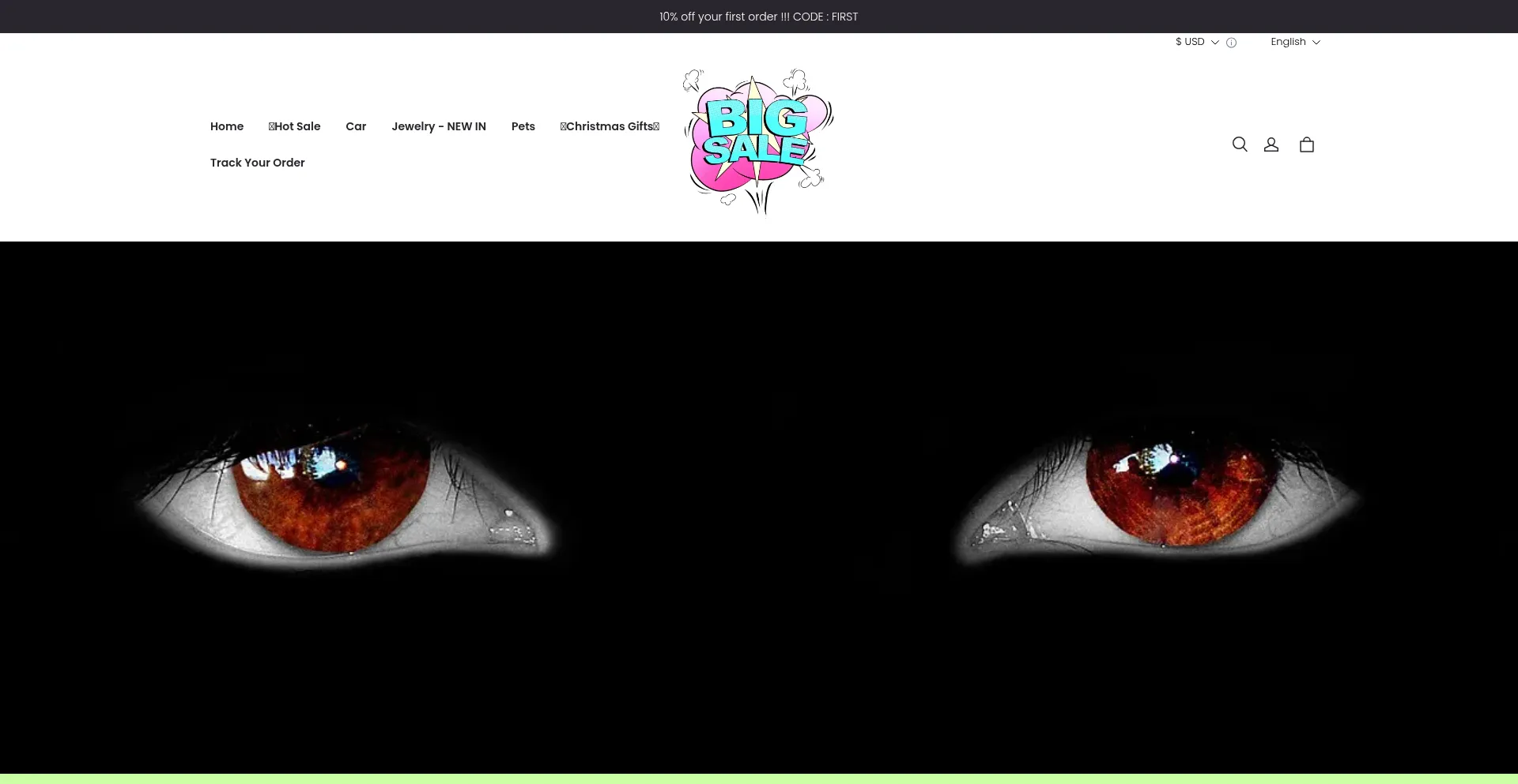 Website screenshot of Bigsaleeee.com