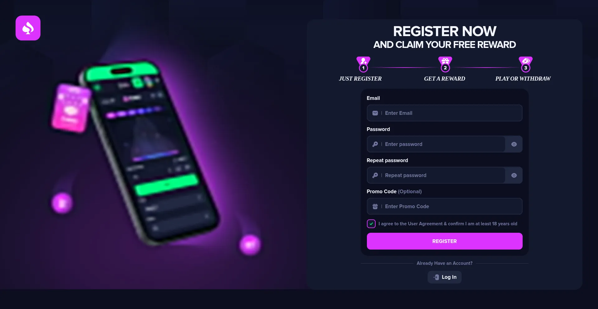 Website screenshot of Bigwinner.click