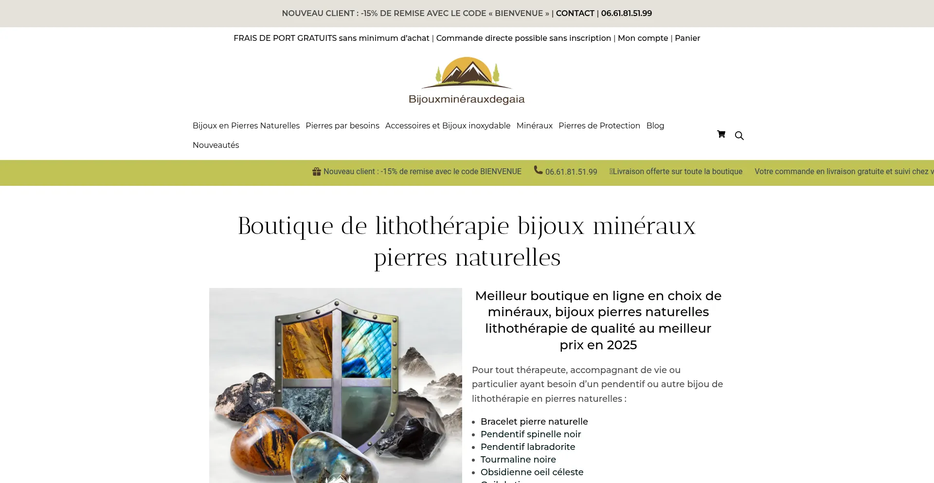 Bijouxminerauxdegaia.com Screenshot