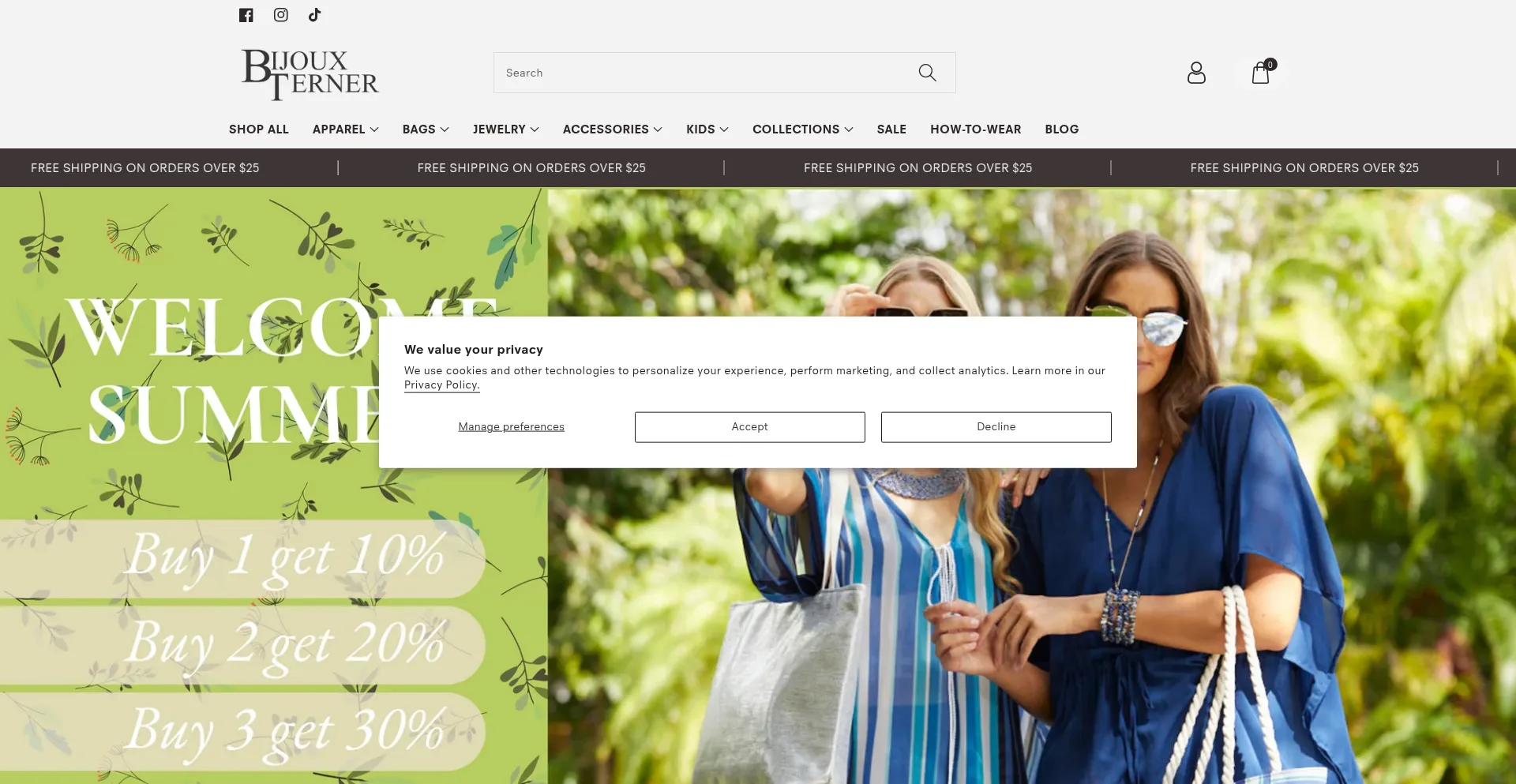 Website screenshot of Bijouxterner.com