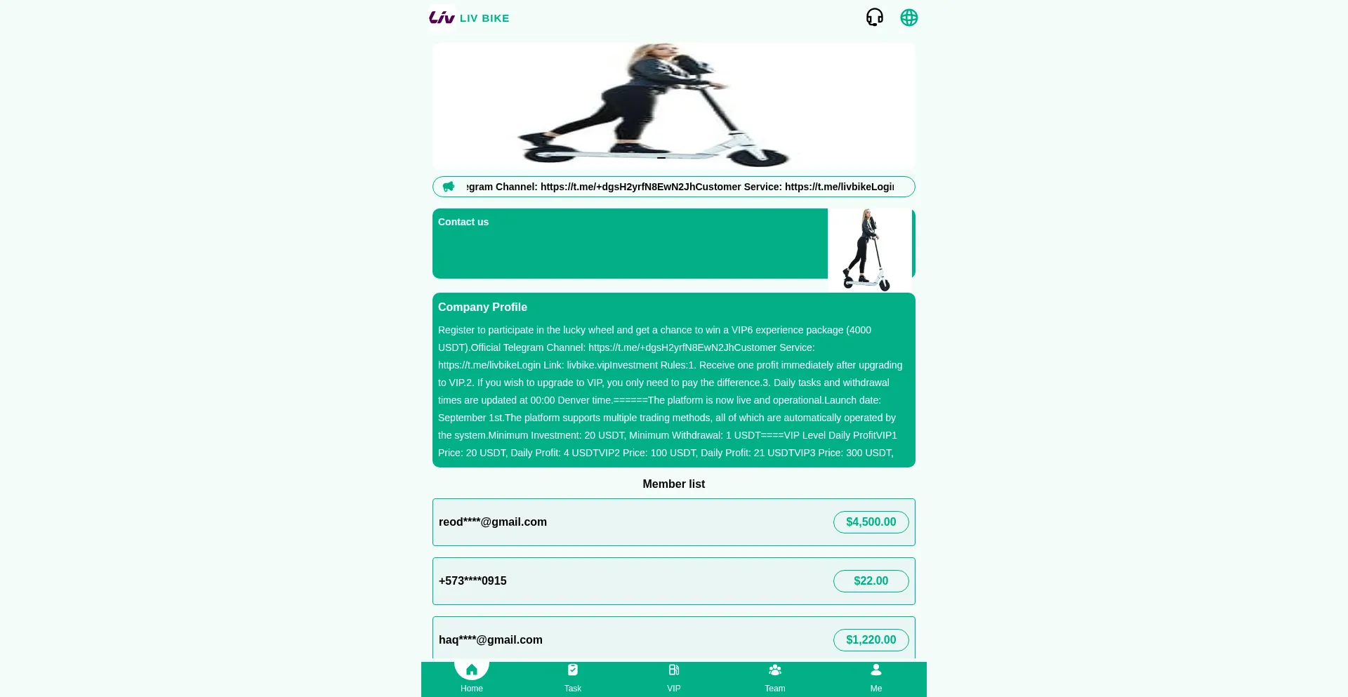 Website screenshot of Bike-liv0.vip