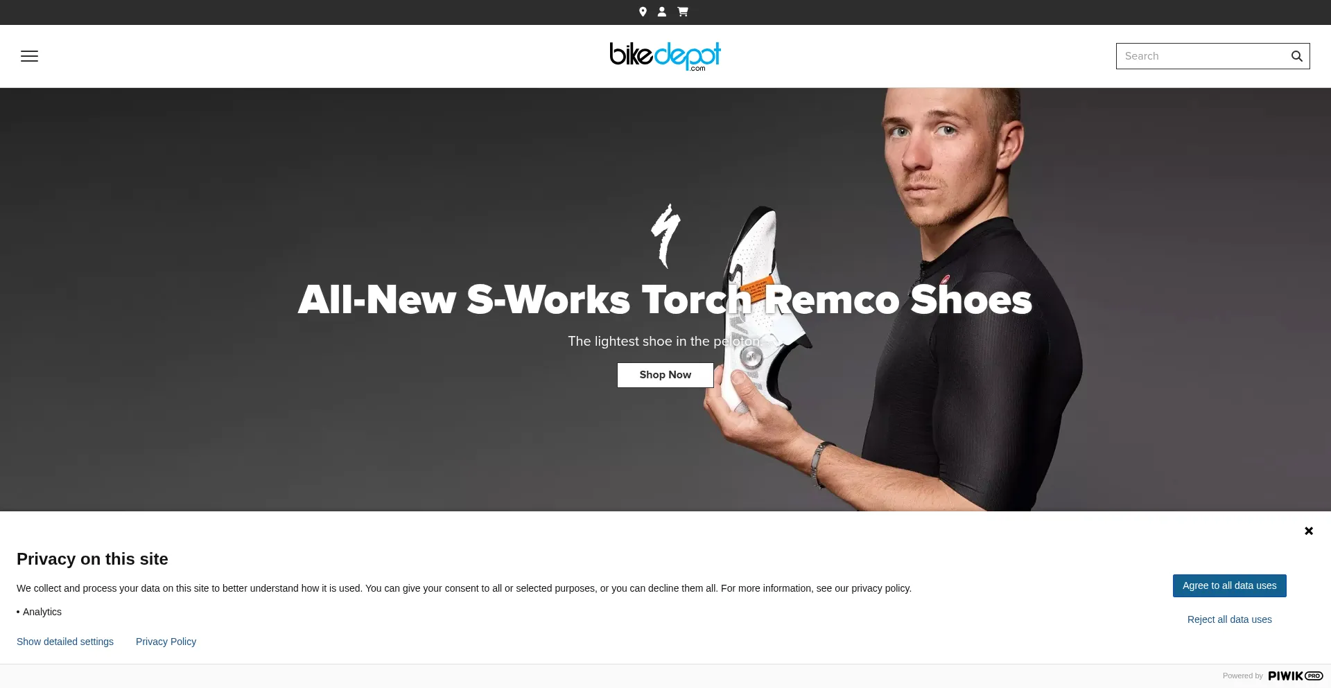 Website screenshot of Bikedepot.com