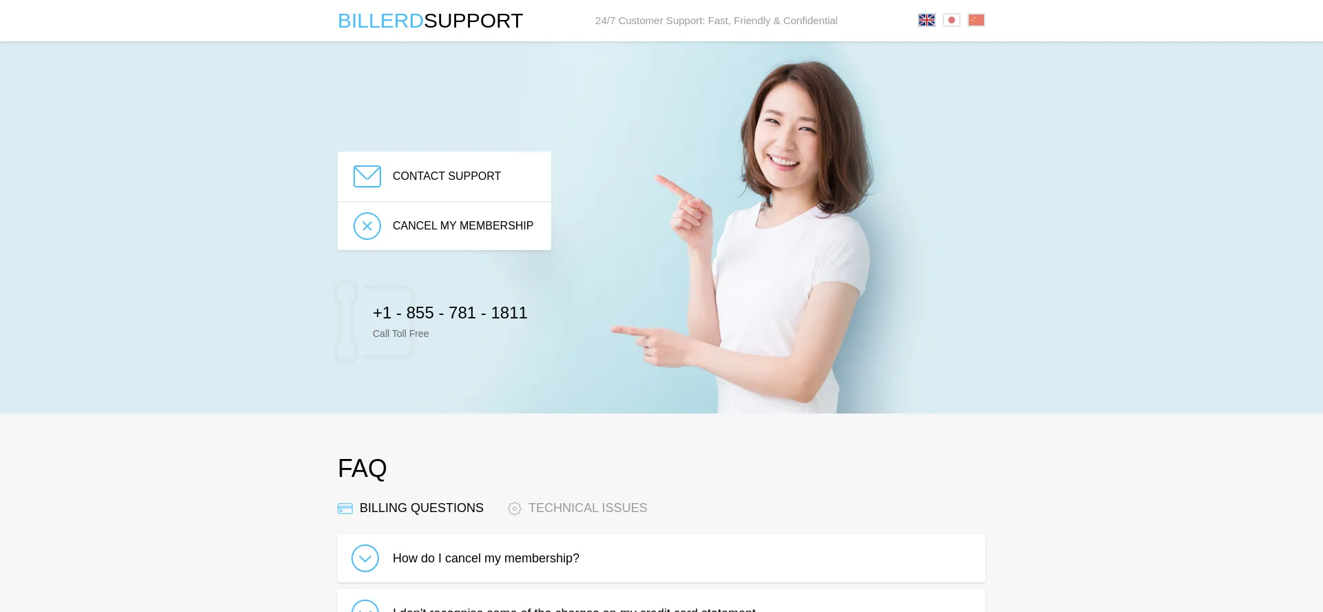 Website screenshot of Billerd.com