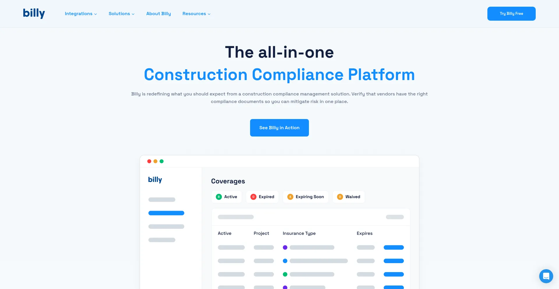 Website screenshot of Billyforinsurance.com