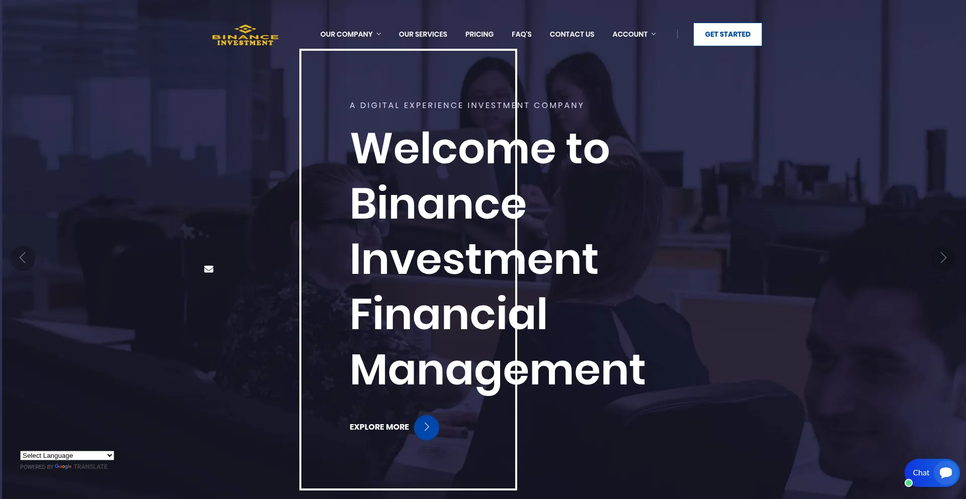 Website screenshot of Binance-investment.com