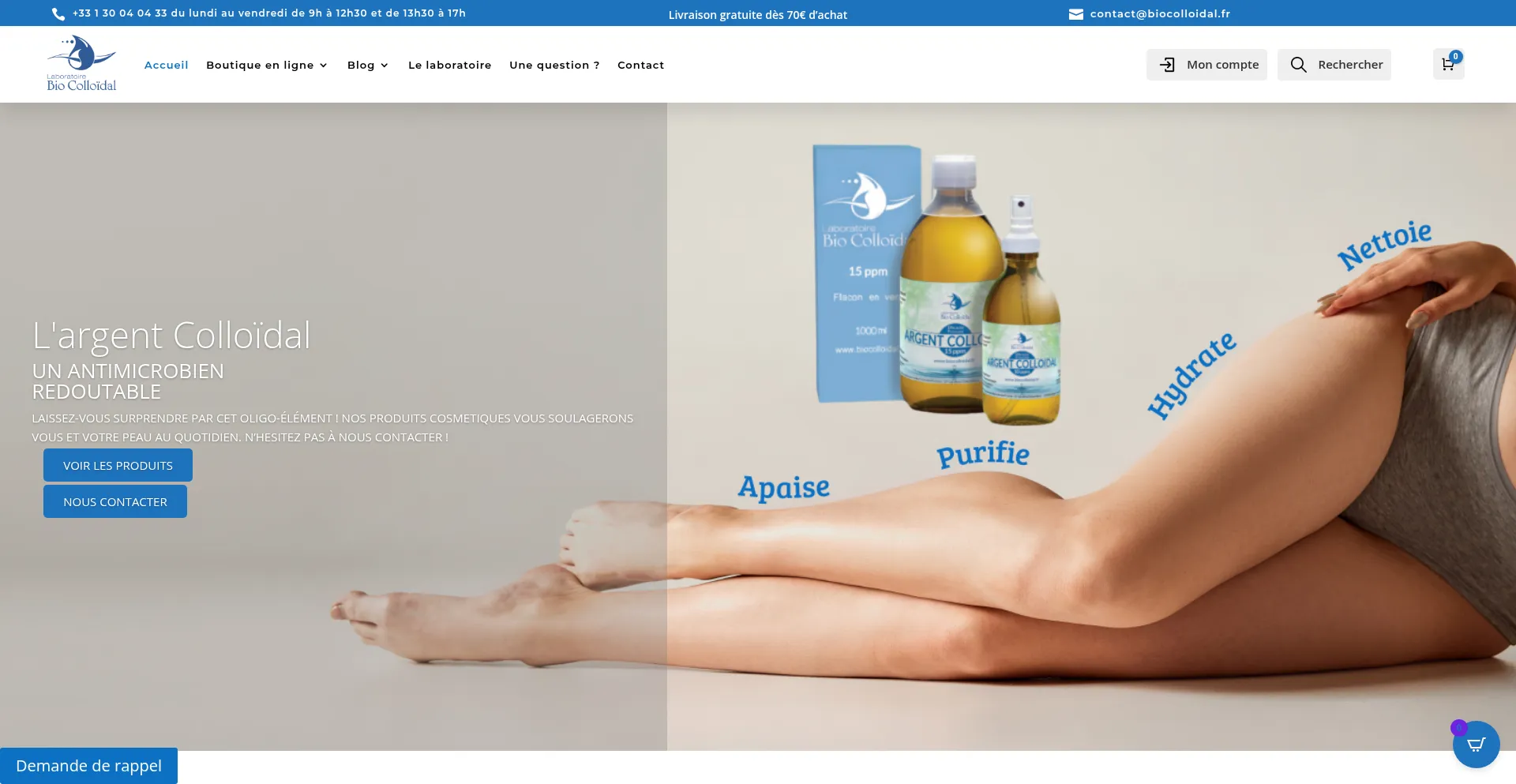 Website screenshot of Biocolloidal.fr
