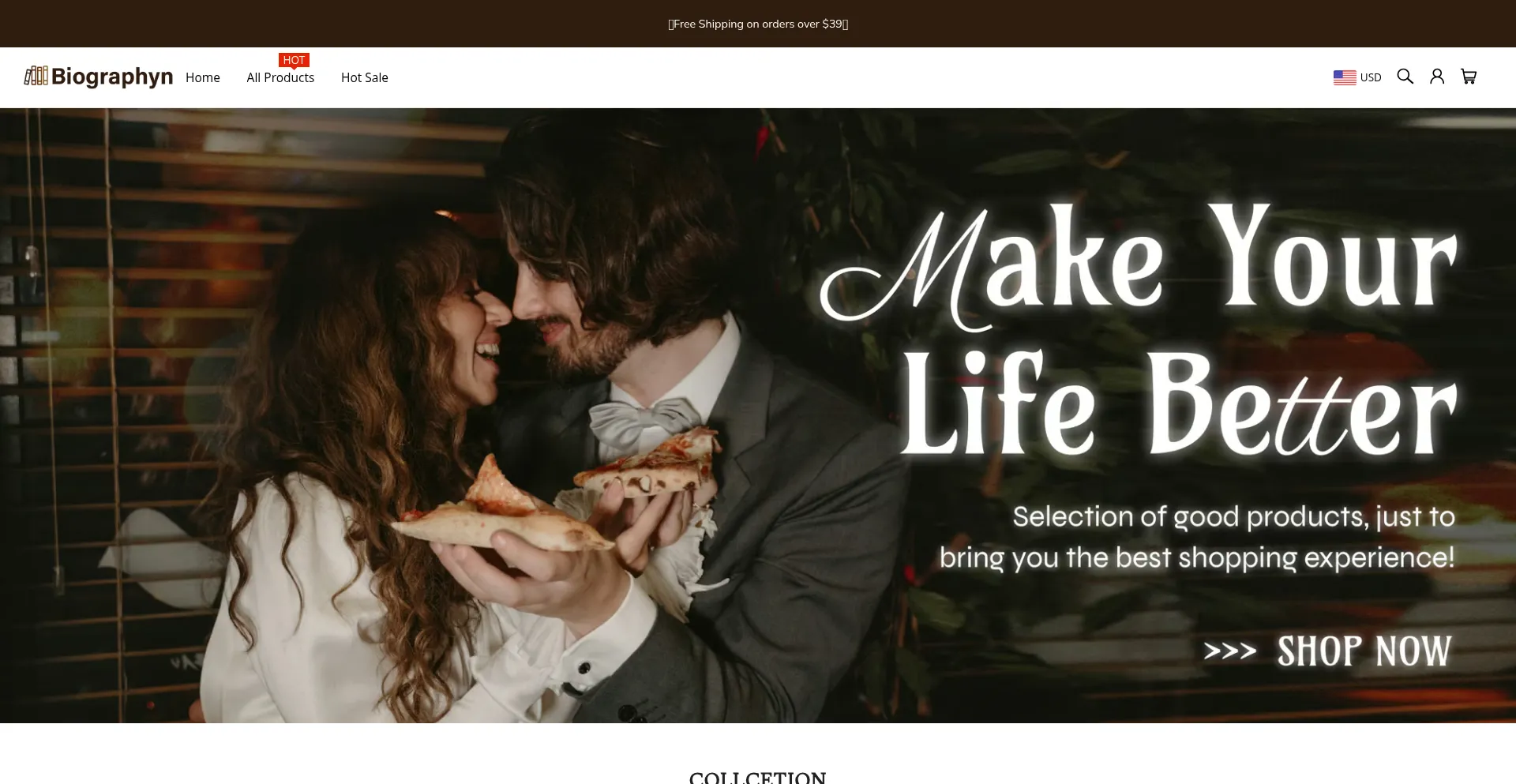 Website screenshot of Biographyn.com