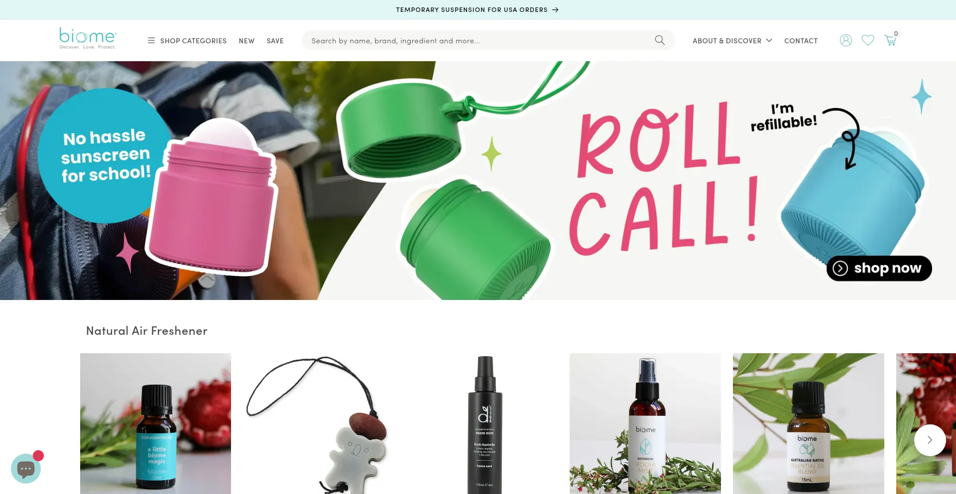 Website screenshot of Biome.nz
