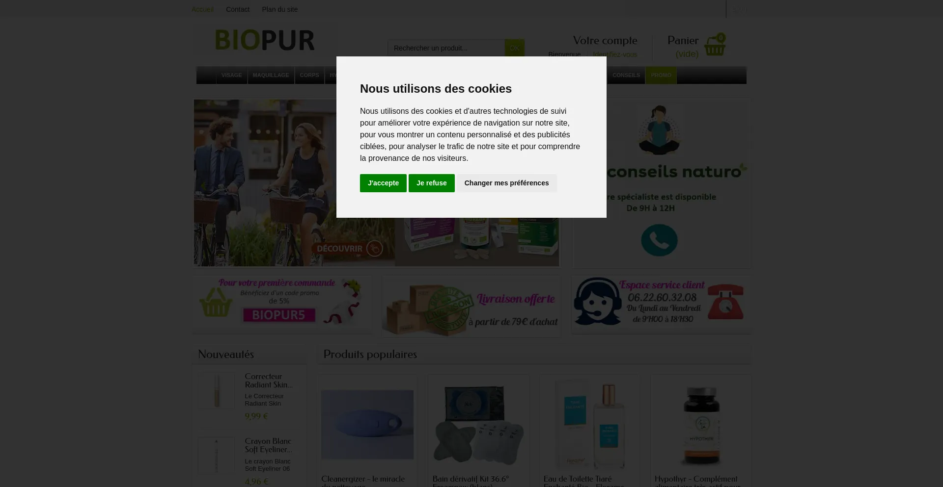 Website screenshot of Biopur.fr