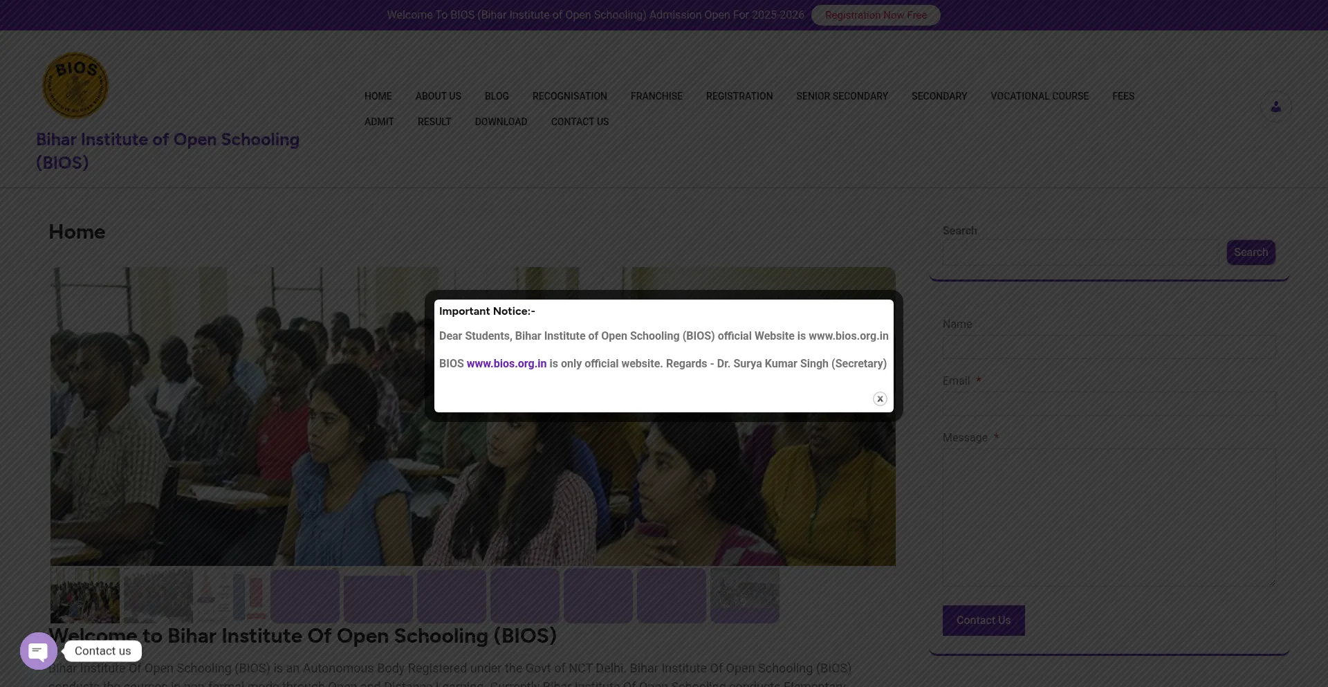 Bios.org.in Screenshot