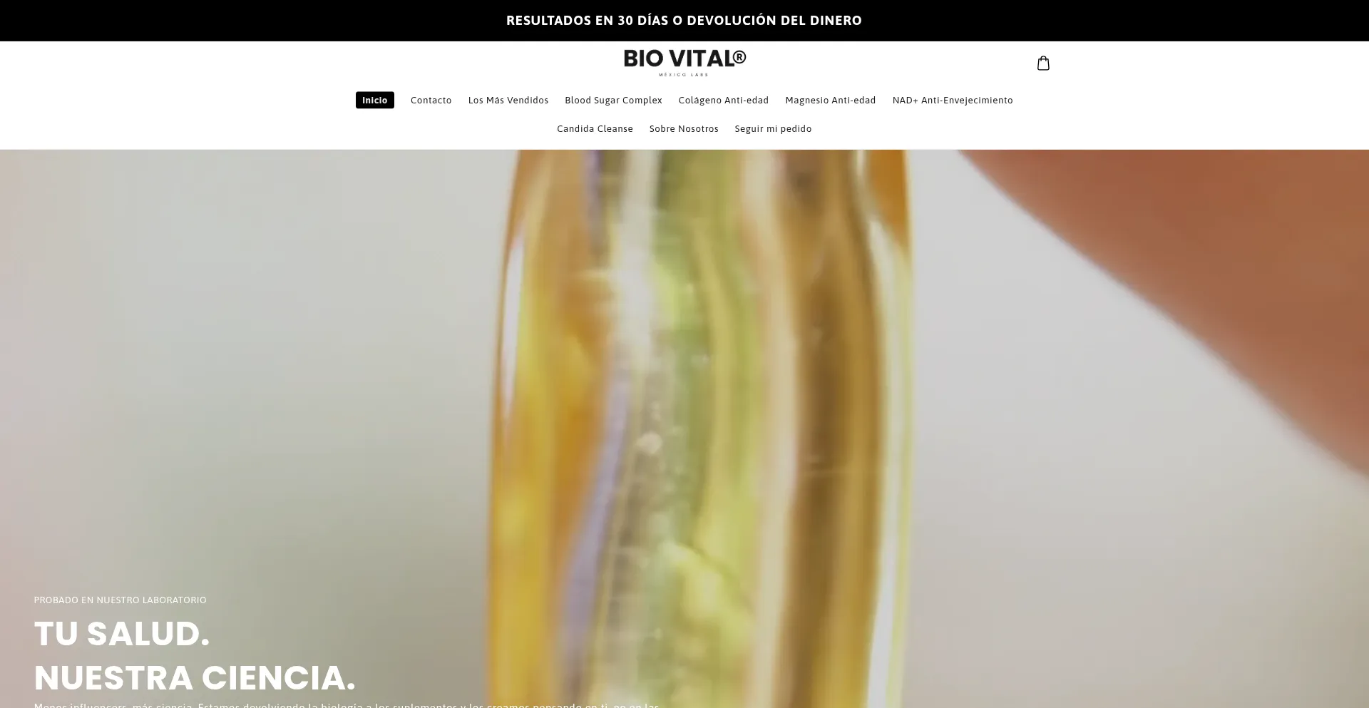 Website screenshot of Biovitalmex.com