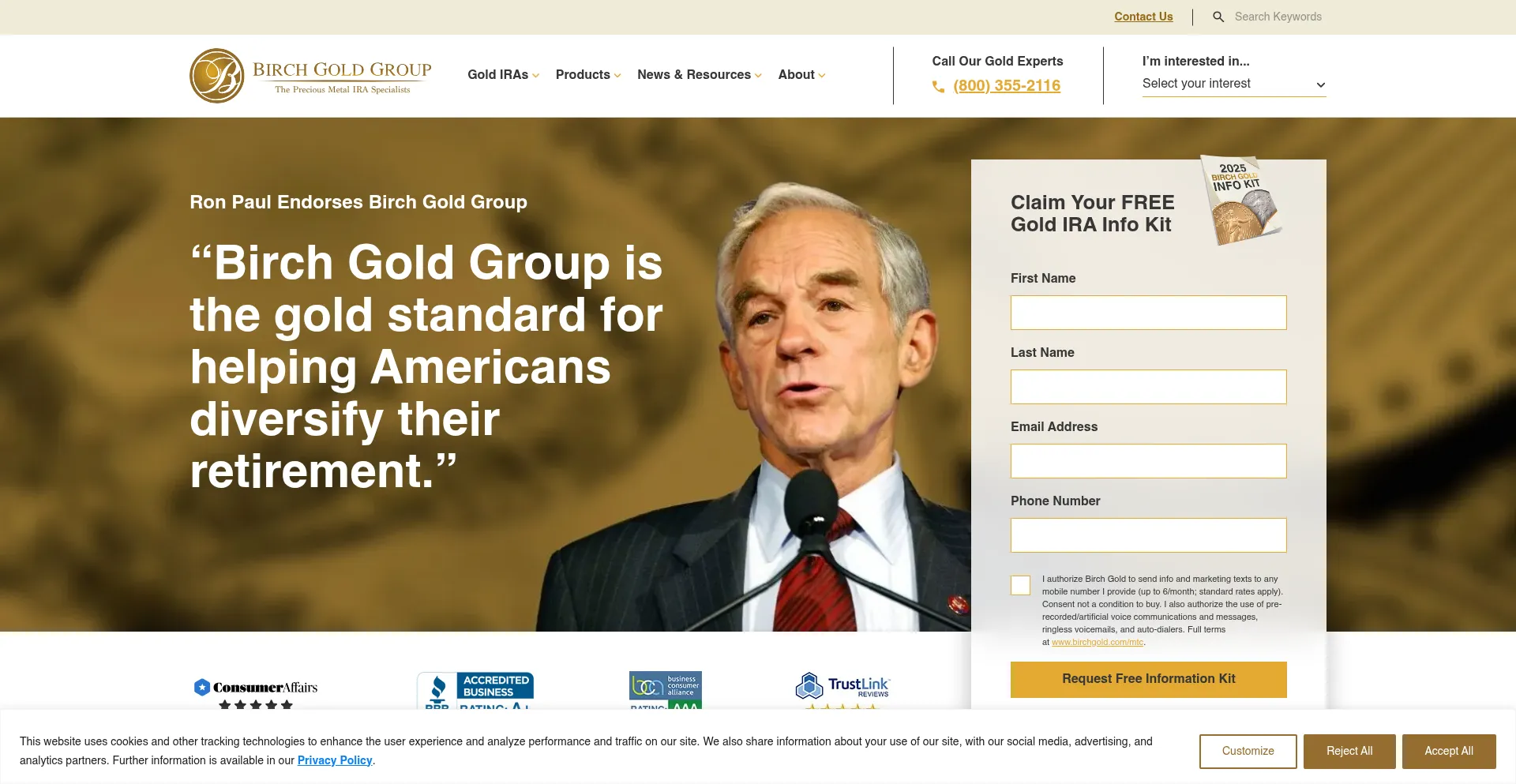 Birchgold.com Screenshot