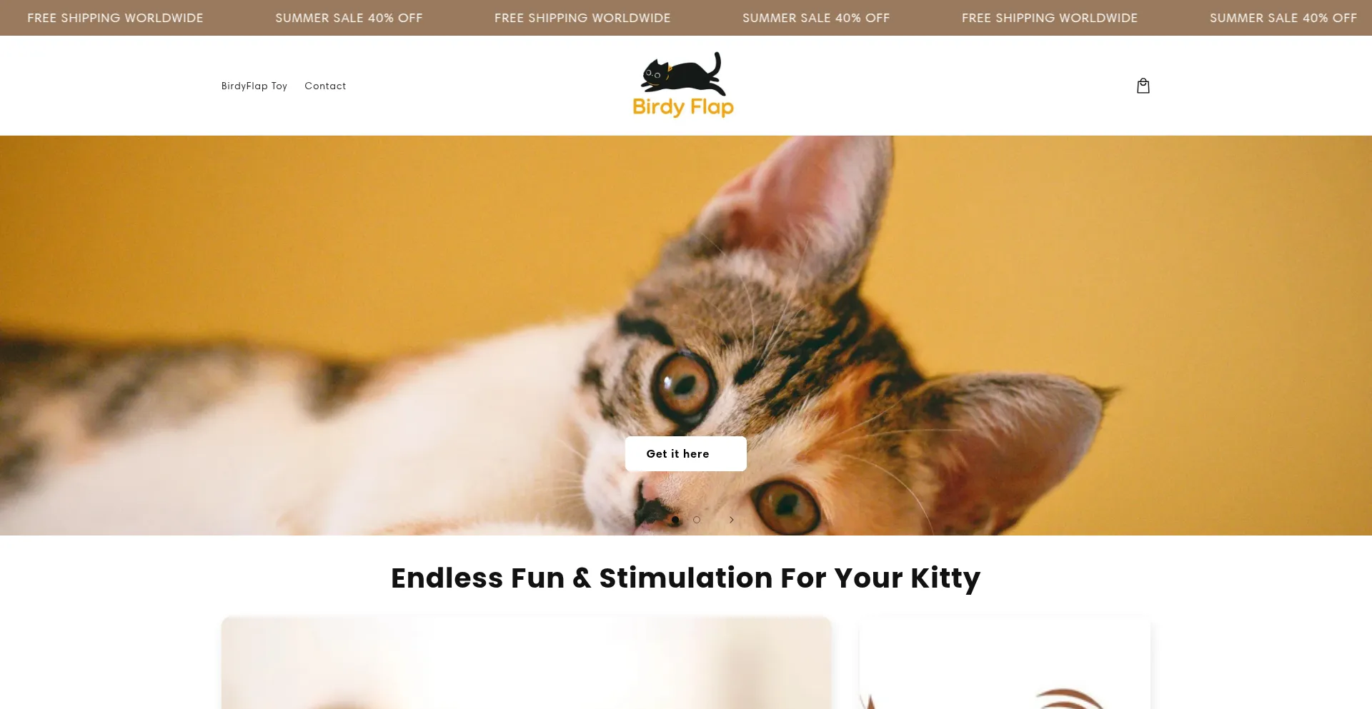 Website screenshot of Birdyflap.com