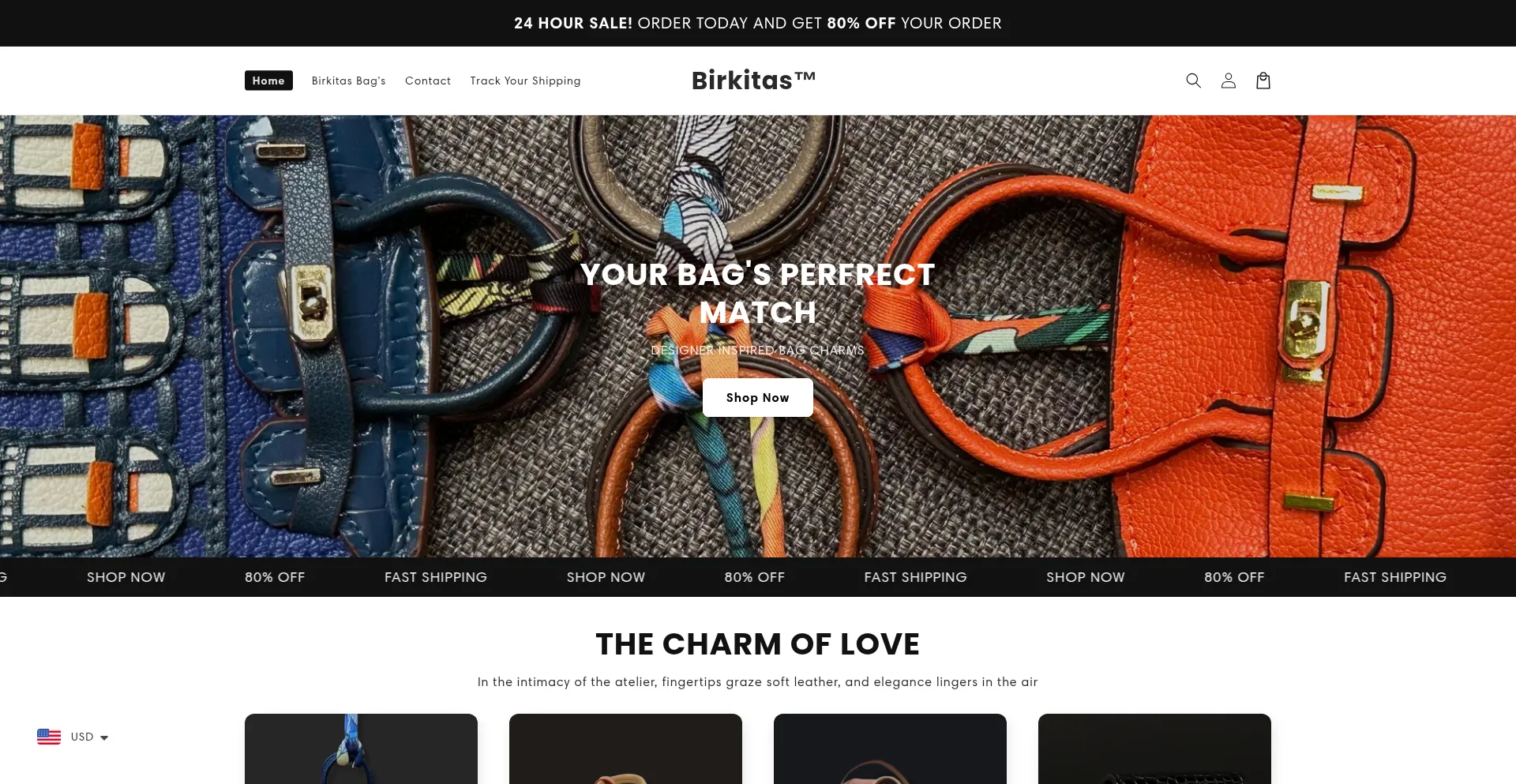Website screenshot of Birkitas.com
