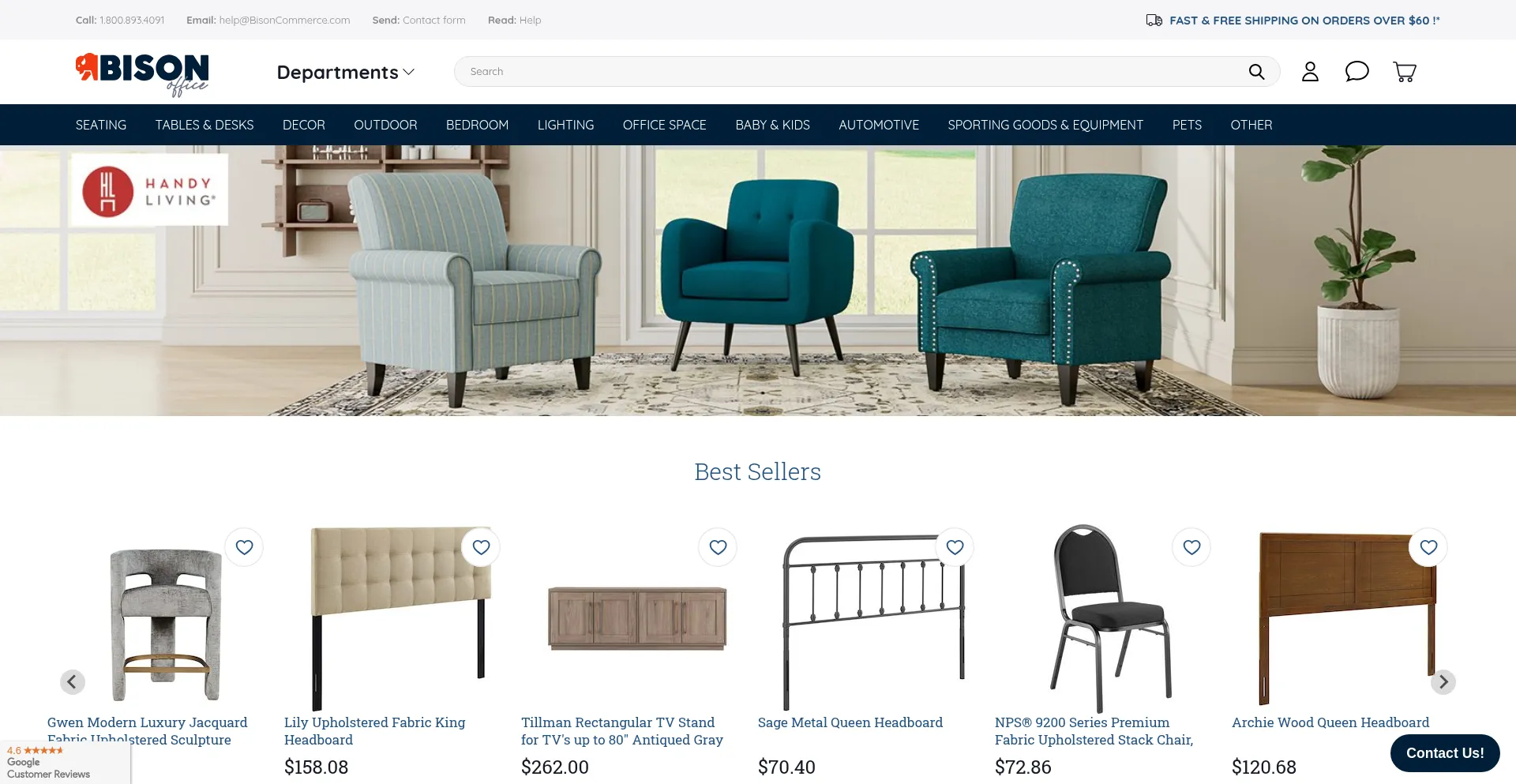 Website screenshot of Bisonoffice.com