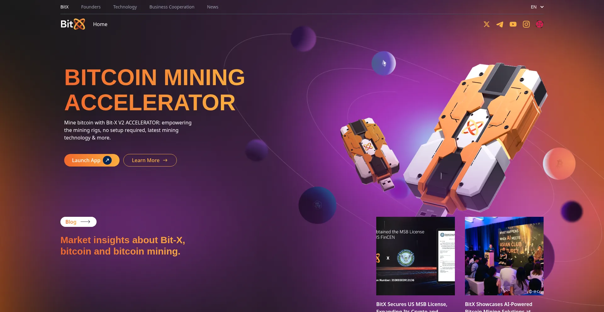 Website screenshot of Bit-x.tech