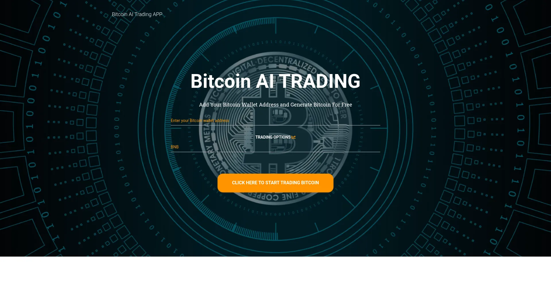Website screenshot of Bitcoin-ai.trade