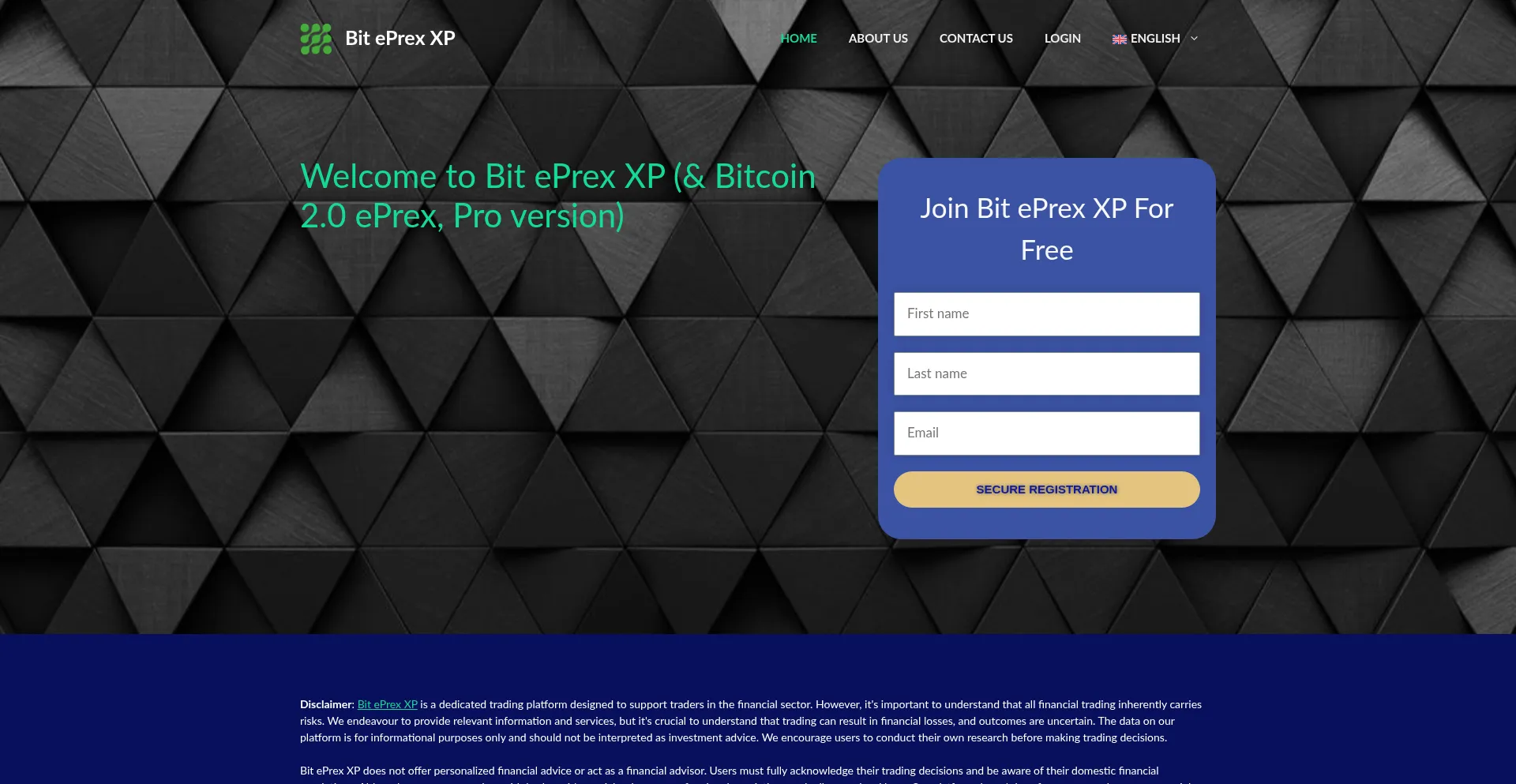 Website screenshot of Bitcoin-xp.com
