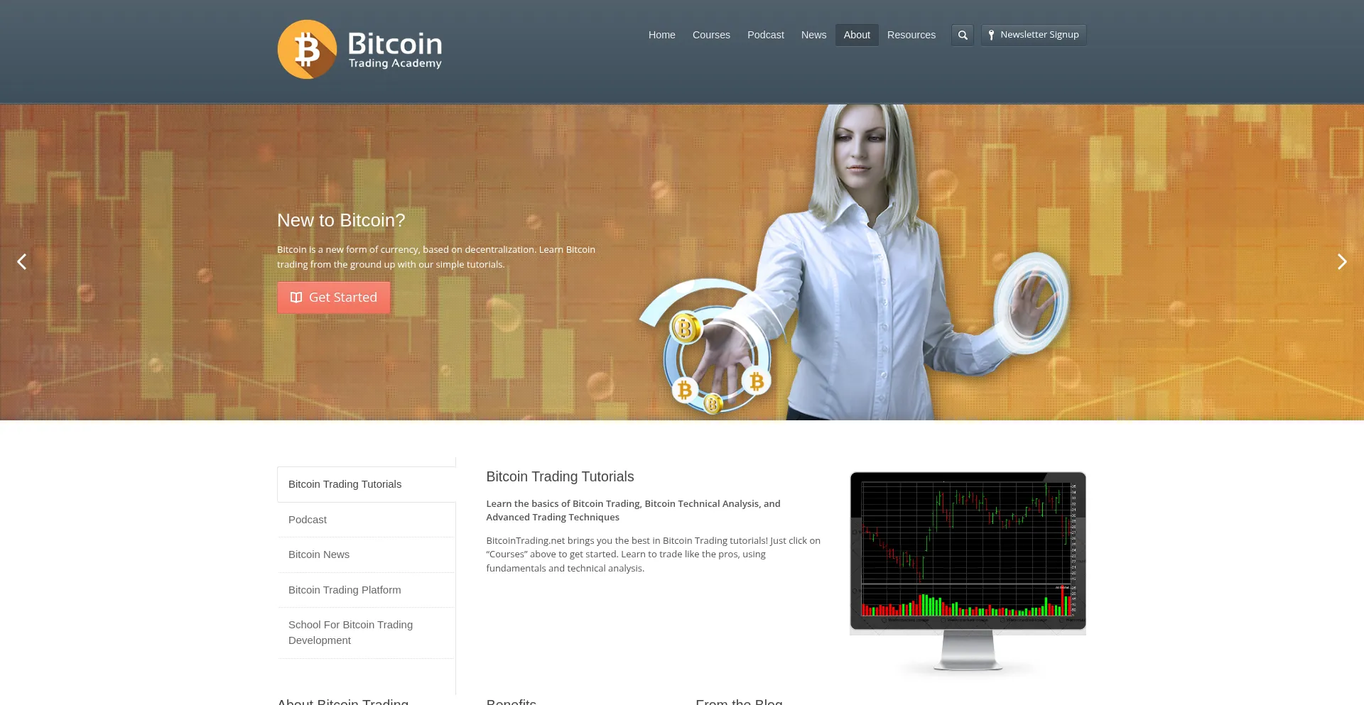 Website screenshot of Bitcointrading.net