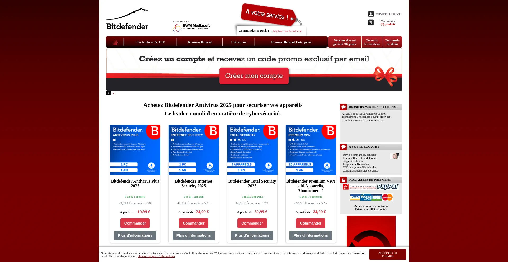Website screenshot of Bitdefender.solutions-antivirus.com