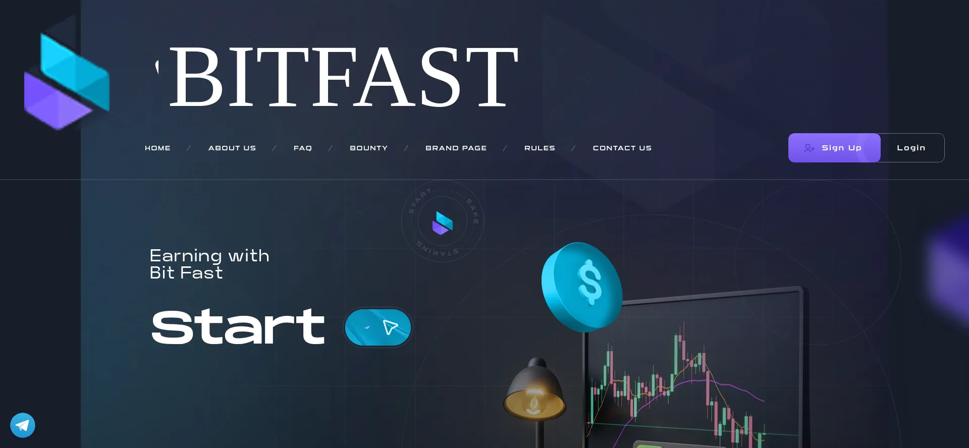 Website screenshot of Bitfast.cash