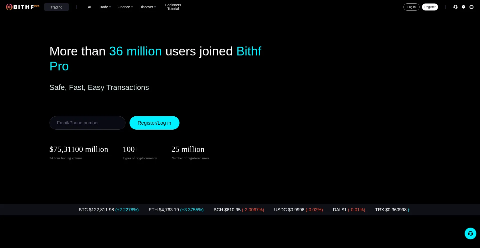 Website screenshot of Bitfpro.org