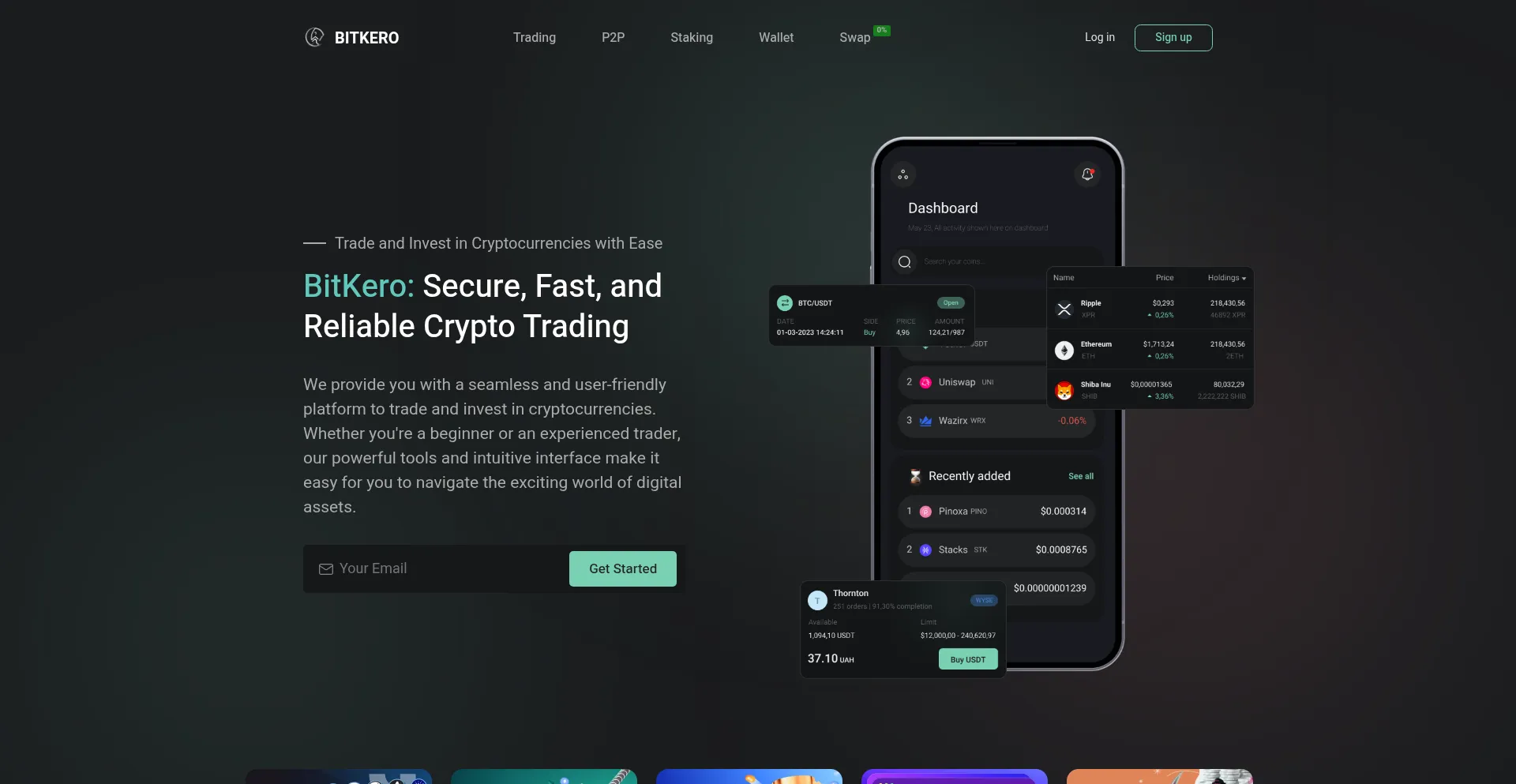 Website screenshot of Bitkero.com