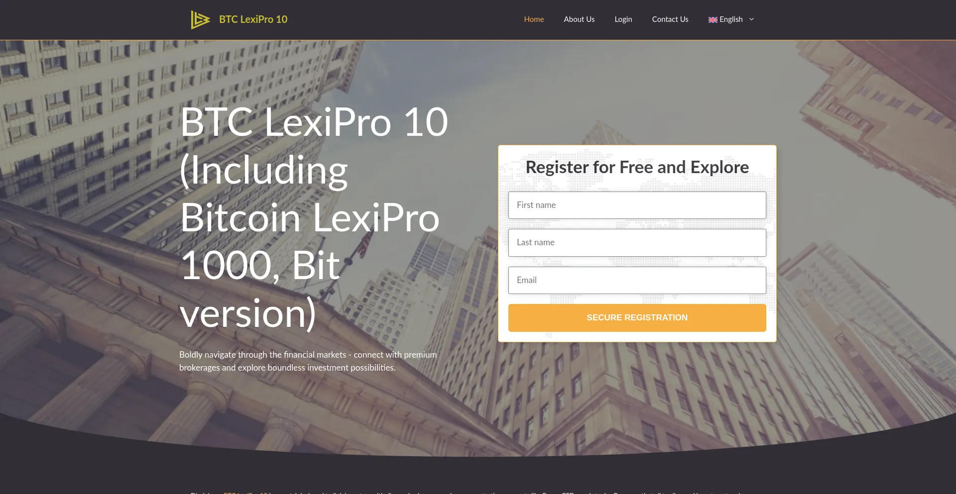 Website screenshot of Bitlexipro.com