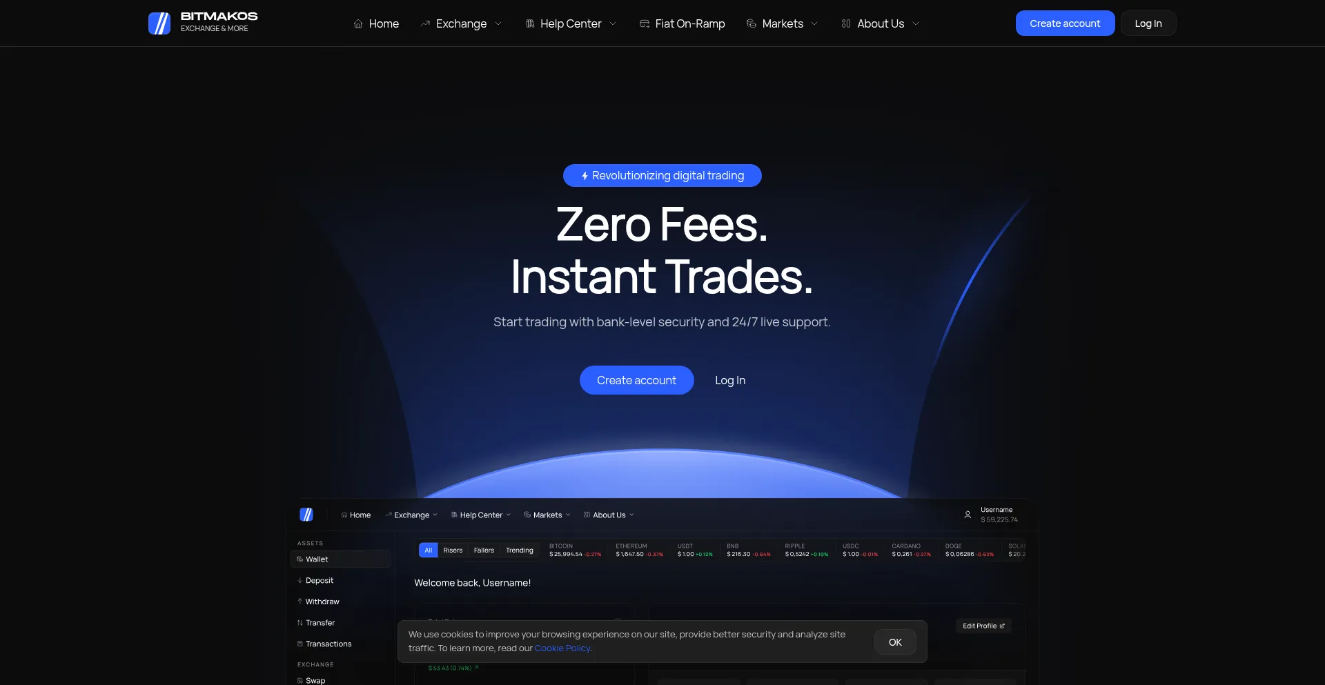 Website screenshot of Bitmakos.com