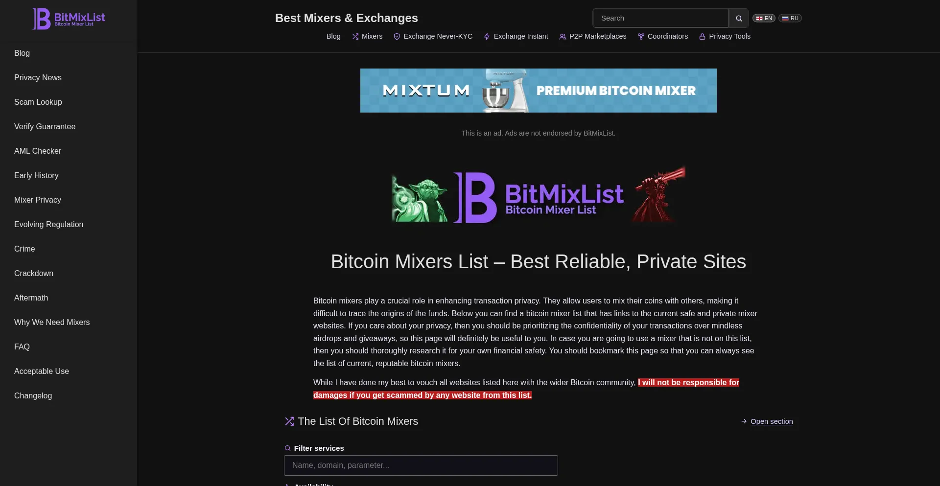 Bitmixlist.org